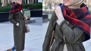 موديلات السكارف العريض