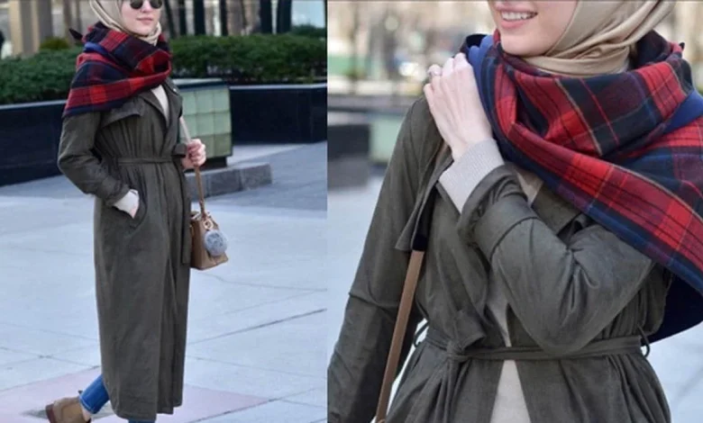 موديلات السكارف العريض