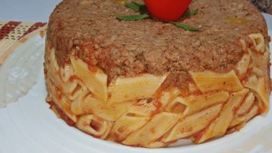 طاجن مكرونة باللحمة المفرومة