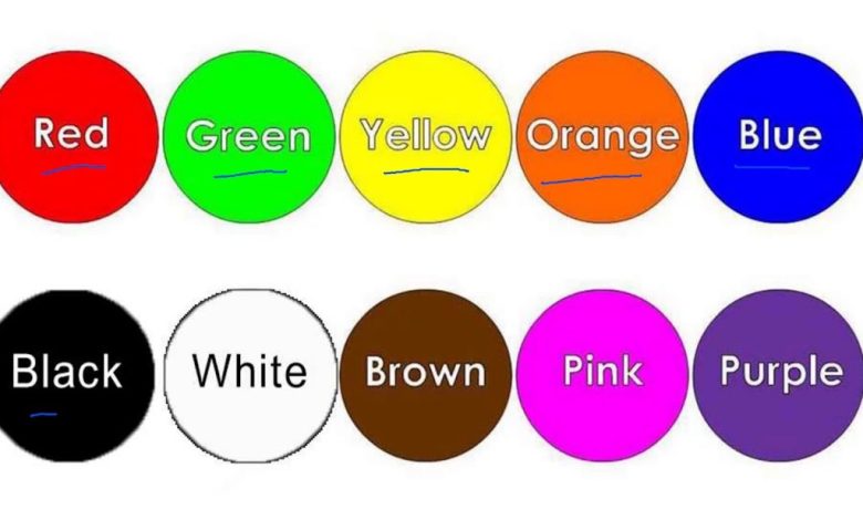 الألوان في اللغة الإنجليزية