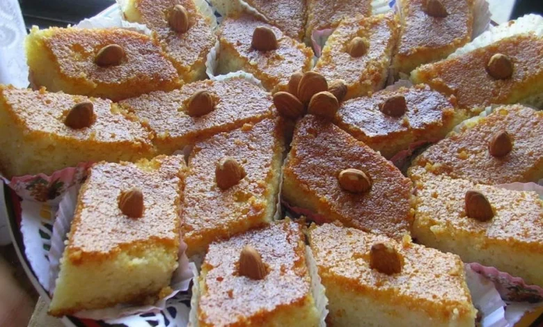 طريقة عمل البسبوسة بالزبادي فاطمة ابو حاتي