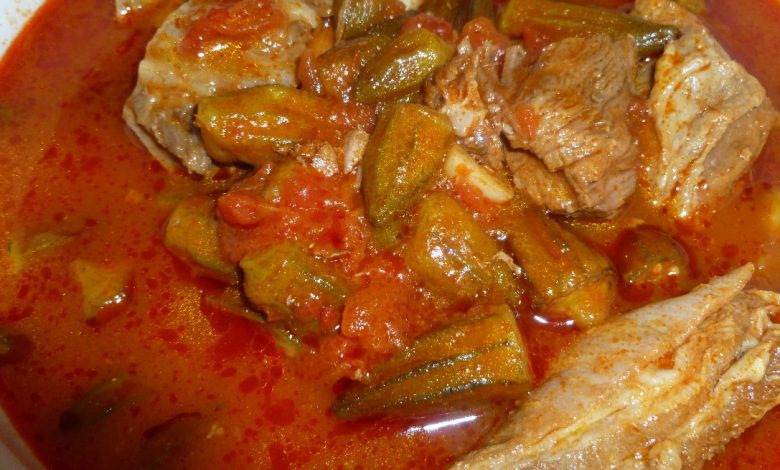 طاجن البامية باللحمة فاطمة أبو حاتي