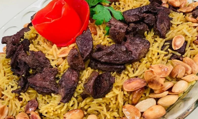 طريقة عمل الأرز بالكبد والقوانص فاطمة أبو حاتي