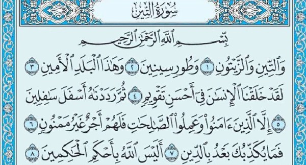 فضل سورة التين