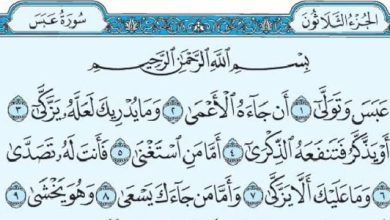 فضل سورة عبس